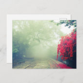 Schilderachtig foto van Misty Railroad Tracks Feestdagenkaart (Voorkant / Achterkant)