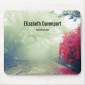 Schilderachtig foto van Misty Railroad Tracks Muismat (Voorkant)