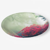 Schilderachtig foto van Misty Railroad Tracks Papieren Bordje (Gekanteld)