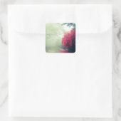 Schilderachtig foto van Misty Railroad Tracks Vierkante Sticker (Tas)