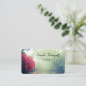 Schilderachtig foto van Misty Railroad Tracks Visitekaartje (Staand voorkant)