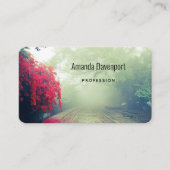 Schilderachtig foto van Misty Railroad Tracks Visitekaartje (Voorkant)