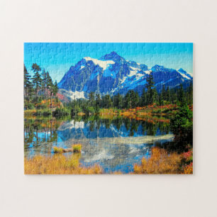 Schilderachtig foto van Mountain Sky Lake Legpuzzel
