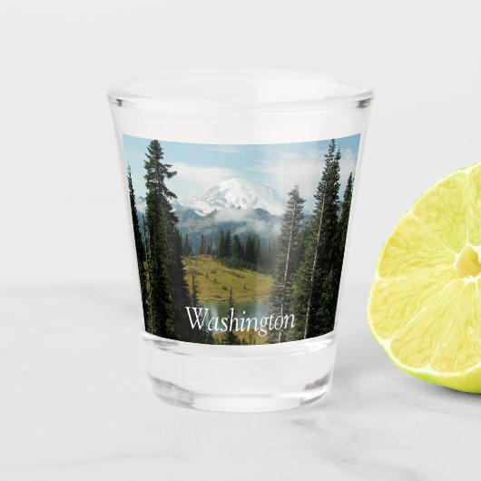 Schilderachtig foto van Rainier in Washington Shot Glas (Voorkant)