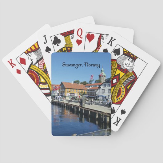 Schilderachtig foto van Stavanger, Noorwegen, KART Pokerkaarten (Achterkant)