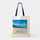 Schilderachtig foto van tropisch strand tote bag (Achterkant)