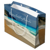 Schilderachtig foto van Turquoise Blue Zee Beach B Groot Cadeauzakje (Achterkant Gekanteld)
