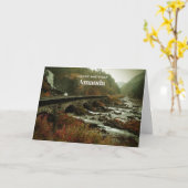 Schilderachtig foto Watervallen en bos Verjaardag Kaart (Gele Bloem)