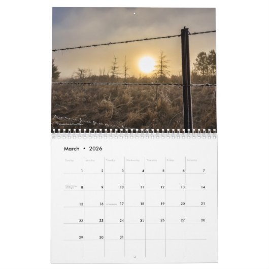 Schilderachtig fotografie-agenda kalender (Mar 2026)