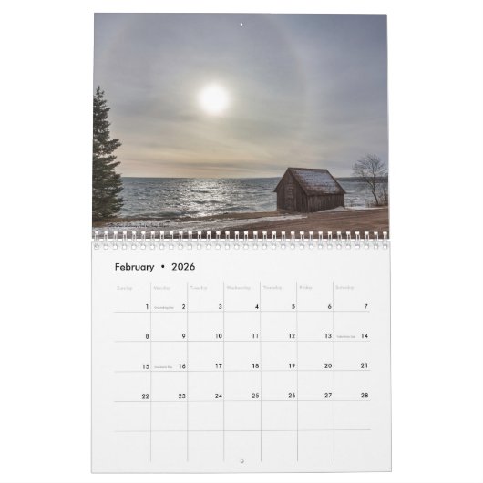 Schilderachtig fotografie-agenda kalender (Feb 2026)