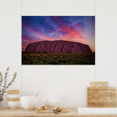 Schilderachtig fotografie - Uluru bij zonsondergan Poster (Keuken)