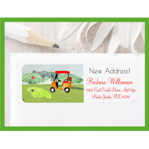 Schilderachtig Fun Golfkar Verplaatst Nieuw Adres  Etiket