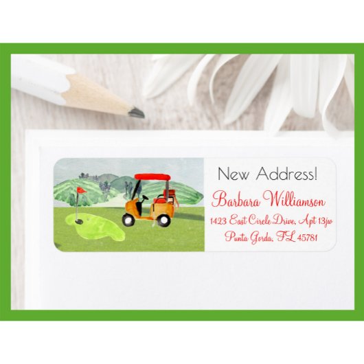 Schilderachtig Fun Golfkar Verplaatst Nieuw Adres  Etiket