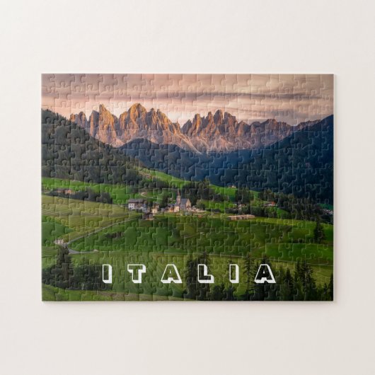 Schilderachtig Funes Valley, Dolomites, Italië Legpuzzel (Horizontaal)