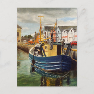 Schilderachtig Galway City Ierland Vist Boat Briefkaart