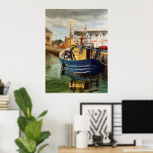 Schilderachtig Galway City Ierland Vist Boat Poster (Thuiskantoor)