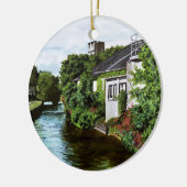 Schilderachtig Galway City Ireland Canal Uitzicht  Keramisch Ornament (Links)