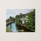 Schilderachtig Galway City Ireland Canal Uitzicht Legpuzzel (Horizontaal)