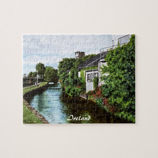 Schilderachtig Galway City Ireland Canal Uitzicht Legpuzzel (Horizontaal)