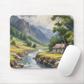 Schilderachtig geanimeerde River Mousepad Muismat (Met muis)
