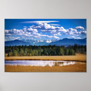 Schilderachtig gebergte Alpine Landschap Poster