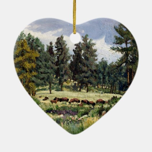 Schilderachtig gebufferd deeg in South Dakota Keramisch Ornament (Achterkant)