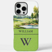 Schilderachtig golfbaan Monogram Naam Case-Mate iPhone Case (Achterkant)