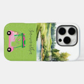 Schilderachtig golfbaan Roze golfkar Case-Mate iPhone Case (Achterkant (horizontaal))