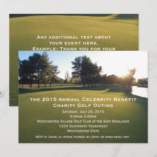 Schilderachtig golfuitje uitnodigingen (Voorkant / Achterkant)