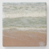 Schilderachtig golven Zand Natuur van de Beach Fot Stenen Onderzetter (Voorkant)