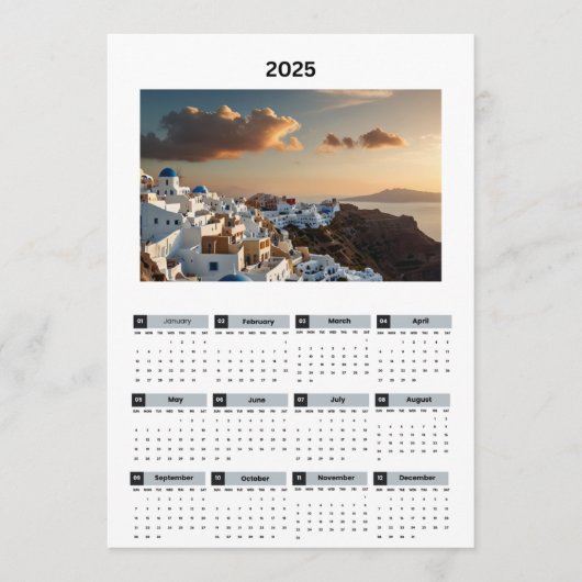 Schilderachtig Griekenland Uitzicht Kalender Programmakaart (Voorkant)