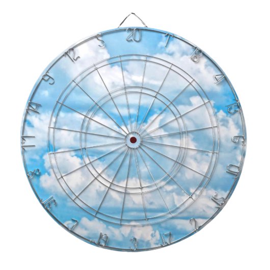 Schilderachtig Happy Sunny Clouds Achtergrond Dartbord (Voorkant)