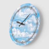 Schilderachtig Happy Sunny Clouds Achtergrond Grote Klok (Hoek)