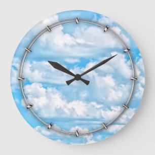 Schilderachtig Happy Sunny Clouds Achtergrond Grote Klok
