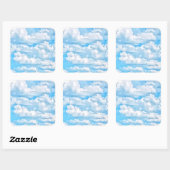 Schilderachtig Happy Sunny Clouds Achtergrond Vierkante Sticker (Vel)