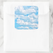 Schilderachtig Happy Sunny Clouds Achtergrond Vierkante Sticker (Tas)