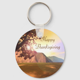 Schilderachtig Happy Thanksgiving Sleutelhanger
