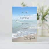 Schilderachtig harten in de Sand Beach bruiloft RS Kaart (Staand voorkant)