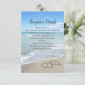 Schilderachtig harten in de Sand Beach Wedding Enc Informatiekaartje (Staand voorkant)