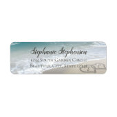 Schilderachtig harten in het Sand Beach bruiloft a Etiket (Voorkant)