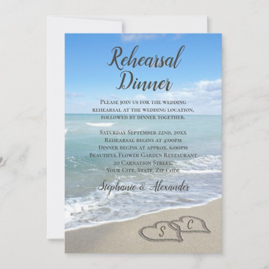 Schilderachtig Harten in het Sand Beach repetitie  Kaart (Voorkant)