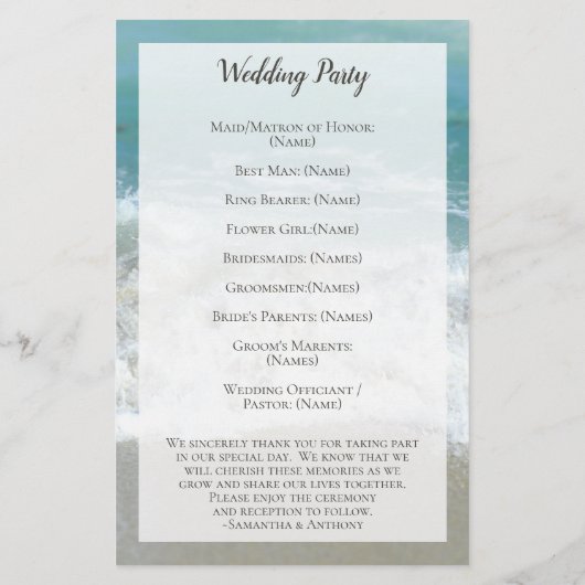 Schilderachtig harten in het zand Beach Wedding Pr (Achterkant)