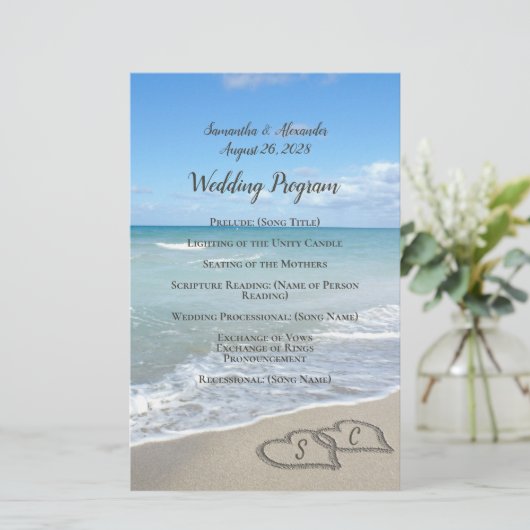 Schilderachtig harten in het zand Beach Wedding Pr (Staand voorkant)