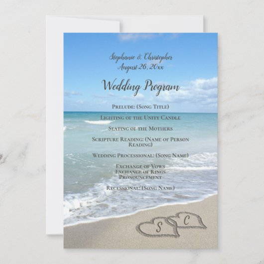 Schilderachtig harten in het zand Beach Wedding Pr (Voorkant)