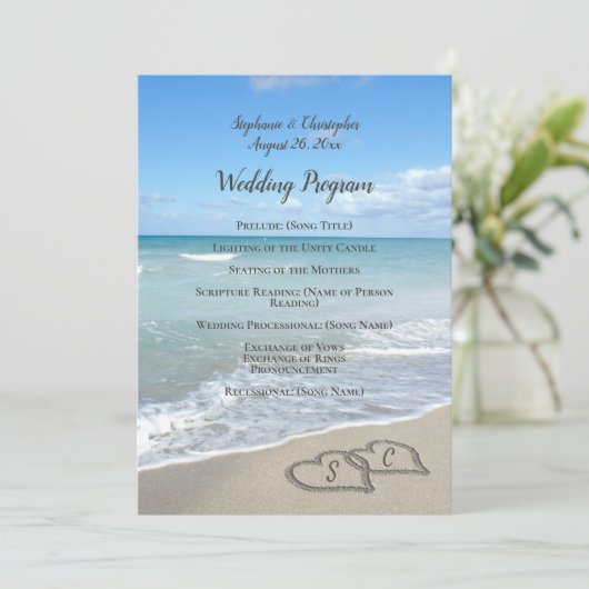 Schilderachtig harten in het zand Beach Wedding Pr (Staand voorkant)