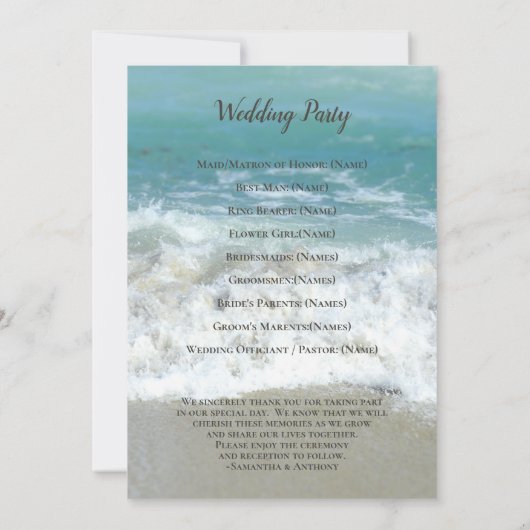 Schilderachtig harten in het zand Beach Wedding Pr (Achterkant)