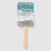 Schilderachtig harten in het zand Beach Wedding Pr Handwaaier (Achterkant)