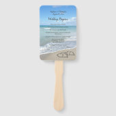 Schilderachtig harten in het zand Beach Wedding Pr Handwaaier (Voorkant)