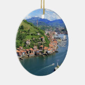 Schilderachtig havenmonding Pasaia, Baskenland Keramisch Ornament (Rechts)