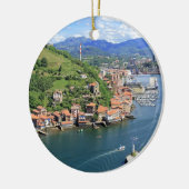 Schilderachtig havenmonding Pasaia, Baskenland Keramisch Ornament (Links)